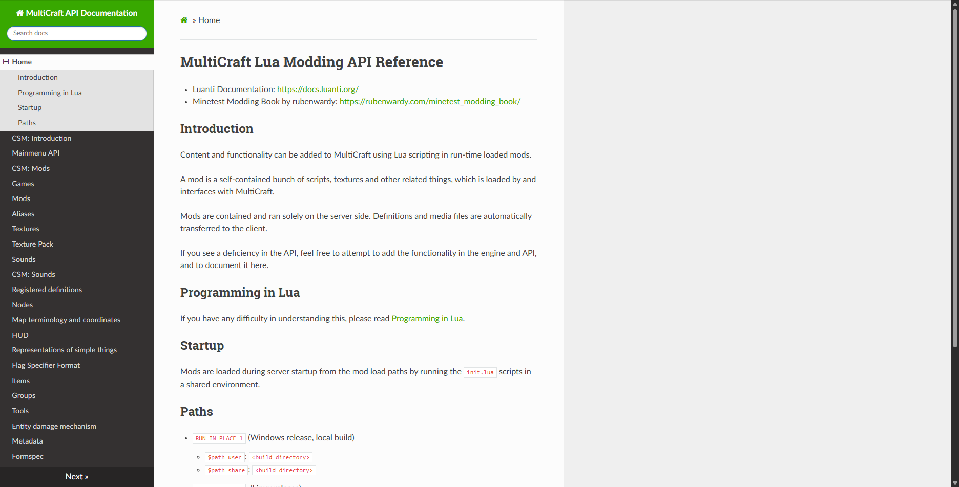 MultiCraft API Documentation